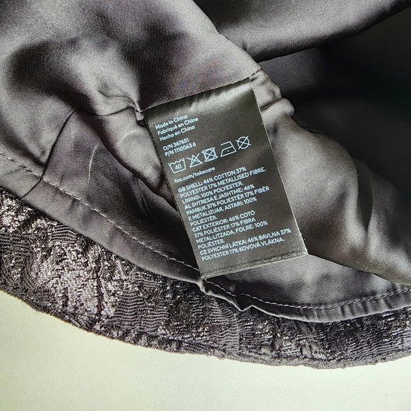 H&M Womens Whimsigoth Metallic Bandeau Peplum Tube Top Corset Size L Black - Picture 8 of 11